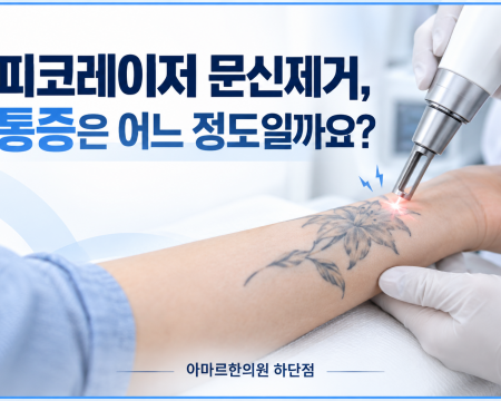 부산 문신제거 통증과 피코레이저 시술 시 느낄 수 있는 통증, 눈썹문신과 입술문신 제거 시 통증 차이를 설명한 아마르한의원 하단점 피부가이드